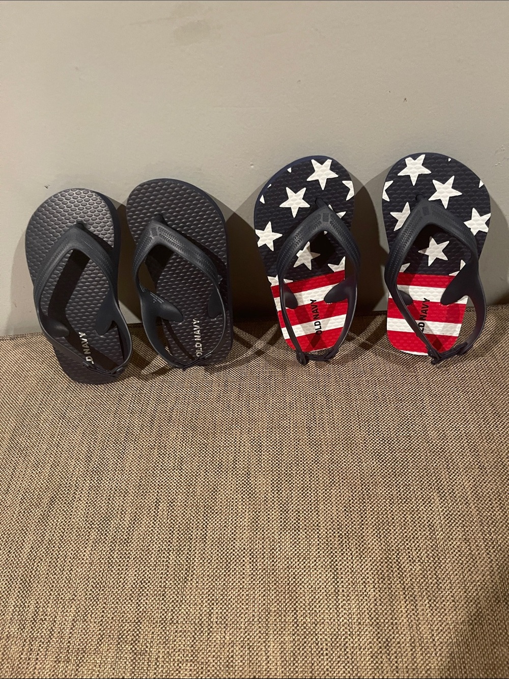 Old Navy Navy Flip Flops with Red, White & Blue Stars